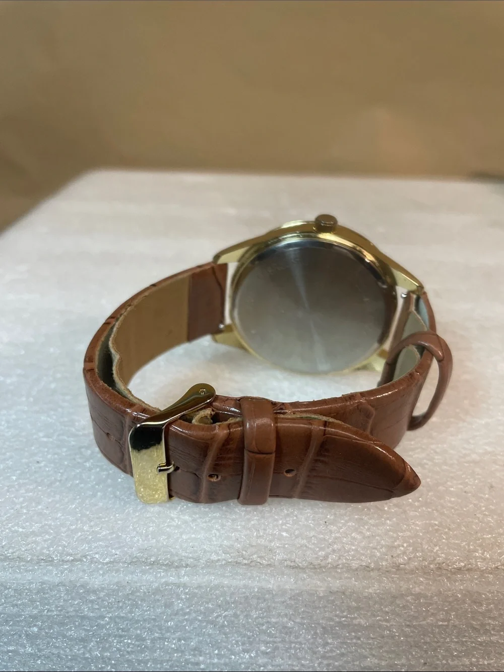 Men’s Gold Dial Brown Leather Strap Watch